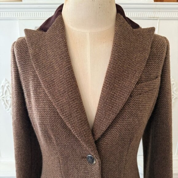 Vintage Ralph Lauren Brown Tweed Blazer - Picture 4 of 13